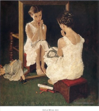  Norman Lienzo - Chica en el espejo 1954 Norman Rockwell